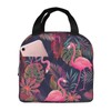 JIMOWANG Pink Flamingos Portable Lunch Bag Compact Tote Bag Reusable