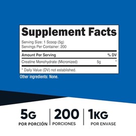 Monohidrato de creatina Nutricost, 100 porciones, 0,18 oz por porción, monohidrato de creatina pura, 1