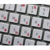 Russian Cyrillic Sticker for Keyboard with RED Lettering ON Transparent