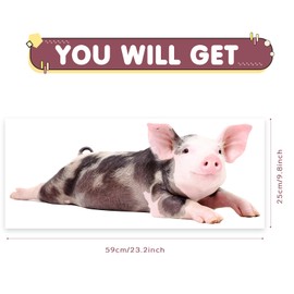 Funny Piggy Wall Sticker Realistic Pig Wall Decal Peel Stick, Removable Vinyl Piggy Wall Mural Sticker Funny Gift for Friends Kitchen Kids Playroom Wall Art Decor