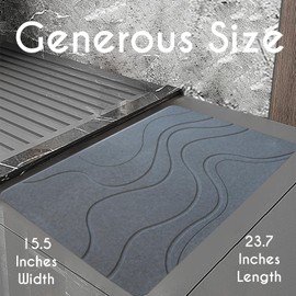 Evovee Stone Bath Mat Diatomaceous Earth Bath Mat Stone Rug Stone Bath Mats for Bathroom Fast-Drying Stone Bath Mat Absorbent Diatomite Stone Shower Non-Slip Waves