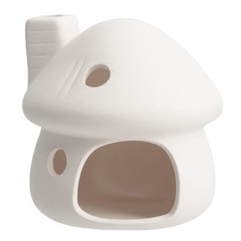 Mushroom Aquarium Decor - Fish Hideout - Ceramic Shrimp Cave - Toad House, for Fish, Pleco Shrimp to Rest and Breed, Hiding - White