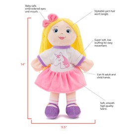 Playtime by Eimmie Hand Puppets for Kids (Eimmie) - 14" Soft Plush Toy for Boys & Girls, Pretend Play, Storytelling, Theater, Imaginative Fun, Educational Puppet for Toddlers & Children Ages 3+