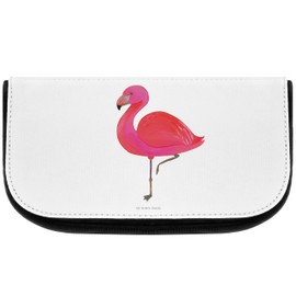 Mr. & Mrs. Panda Flamingo Classic Cosmetic Bag, White, Hand Drawn