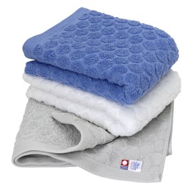 Imabari Towel, Certified Face Towel, Set of 3, Assorted Colors, 01, Made in Japan, Jacquard Imabari Brand, 100% Cotton, Polka Dot Pattern