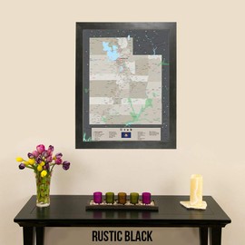 Utah - Earth Toned - Rustic Black Frame - 150 Pins Included - 150 Pins Included - 33.75 inches x 27 inches