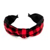 Ellas Buffalo Plaid Headbands Set Of Two Black White Red
