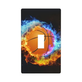 Basketball Light Switch Cover Plates Decorative Single Toggle Wall Plate, 1 Gang Lightswitch Cover
