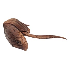 WorldBazzar Beautiful HUGE Hand Carved Teak Wood Turtle Ocean Wall Sculpture Hanging Statue One of Kind LG, Brown