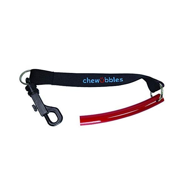 Chew Tube Tough Chew with Clip and Tether - Red