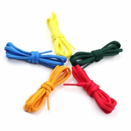 COOL LACE Half Round Shoelaces 5 Pairs Pack for Half Round Competition Shoelaces Sneakers, 3 Different Sizes, #1