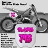 Custom Racing Number Sticker Vinyl Decals 3 Sets For MX