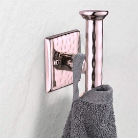 Monarch Abode 19329 Metal Hand Hammered Wall Hooks Multi-Purpose Towel, Coat, Robe and Door Hooks, Decorative Towel Hook, Heavy Duty, Set of 2, Brushed Nickel