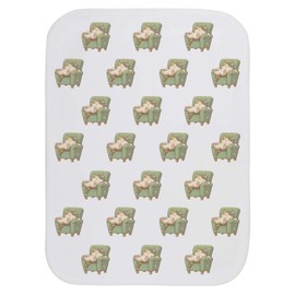 'Sleepy Cat on Sofa' Baby Burp/Wash Cloth (BC00033131)