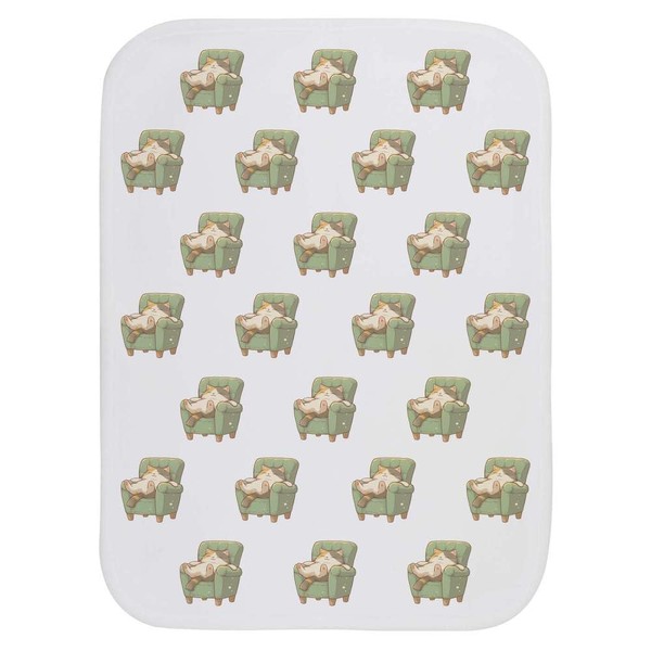 'Sleepy Cat on Sofa' Baby Burp/Wash Cloth (BC00033131)