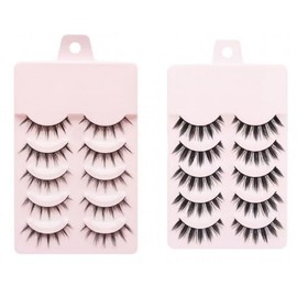 10 Paare Weiche flauschige Wimpern,Katzenaugen Falsche Wimpern,3D Clear Band Falsche Wimpern,Wispy Lashes,Weich und Angenehm Tragen,Natürliches Aussehen,Für strahlende Augen
