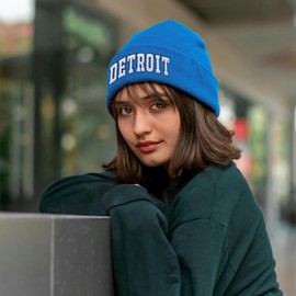 Zihogrc Football Fans Embroidered Beanie Knit Hat for Men Women Winter Hat