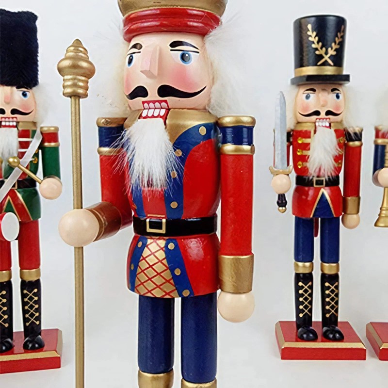 O-Toys Wooden Nutcracker Ornaments Christmas Decoration Figures Puppet Home