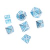 7pcs Polyhedral Dice Set Clear Number Metal Glossy Odorless Table