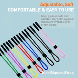 Omnful Kids Glasses Strap - Adjustable Sunglasses Straps Cords for Toddler, Boys and Girls - Eyeglass Holders Around Neck - Eyeglasses Strap Eyewear String Chain Lanyard Retainer - (4 Pcs Purple)