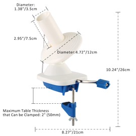 MYFULLY Manual Yarn Ball Winder Capacity 4-Ounce Hand-Operated Winder Holder for Swift Yarn Wool Fiber String Ball (Blue)