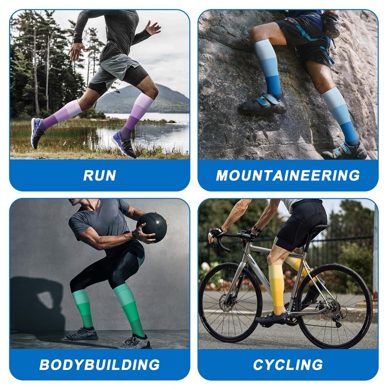 fenglaoda 8 Pairs Compression Socks for Men & Women 20-30