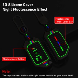 Moonlinks - Funda compatible con Jeep Wrangler Gladiator 2018-2022, funda para llave a distancia, 4 botones para hombres, llavero gris metálico con patrón de fibra de carbono, cubierta de silicona de