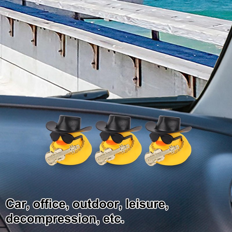 BOXOB Cool Duck Car Dashboard Decoration, Yellow Ducks with Sunglasses