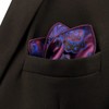 SHLAX&WING Men's Purple Abstract Silk Pocket Square, KH13