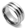 DoubleAccent 9MM Comfort Fit Titanium Wedding Band Grooved Dome Ring