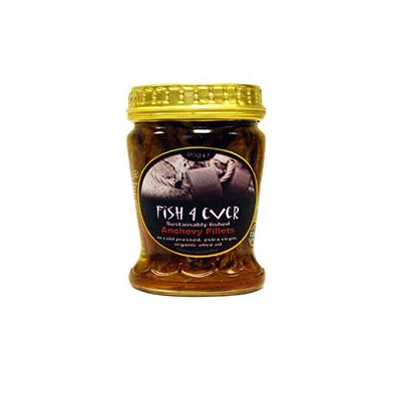 Fish 4 Ever Anchovies in Organic Olive Oil, 95g