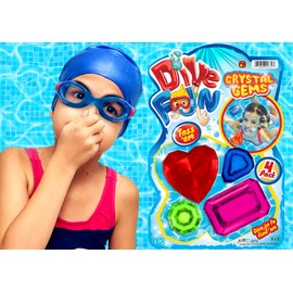 JA-RU Dive Fun Diving Gems (24 Pack 96 Gems) Small Plastic Underwater Sinking Jewels. Beach & Swimming Pool Toys for Kids, Boys & Girls. Bulk Mermaid Party Favors Classroom Incentives Prizes. 879-24p