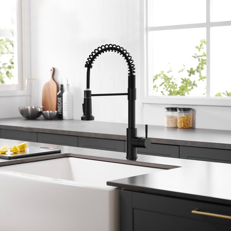 GIMILI Black Kitchen Faucet with Pull Down Sprayer Single Hole
