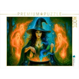 CALVENDO Puzzle Herbal Witch with Spirits at The Magic Cauldron | Size