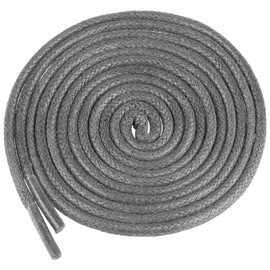 Elerevyo 2 Pair Waxed Shoe Laces Round Solid Woven Shoelaces for Boots Men and Women 180cm/70.89" Dark Gray