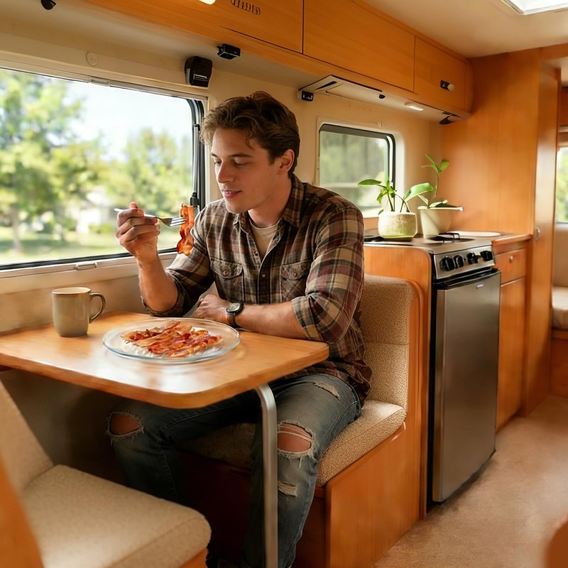 HoPliGhe Round Glass Bacon Tray for Microwave and Oven, 9.84