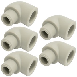 AERZETIX - C66874 Set of 5 90° Elbow Pieces Male-Female Diameter 20 mm PN25 Made of PPR / Polypropylene / for Welding - Sleeve, Reducer, Fitting, Sanitary, Water Installation, Water Supply
