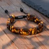 Energy Healing Stone Tiger Eye Bracelet for Men, Natural Men