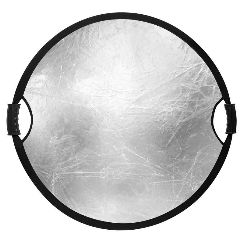 Glow Circular Collapsible Reflector with Handles (32", Silver/White)