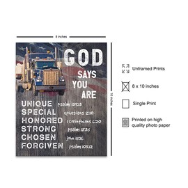 Rustic Patriotic Religious Wall Art - Christian Gifts for Men - God Says You Are Decor - Spiritual Inspirational Quotes - Holy Scripture Bible Verses - Country Wall Decor - Faith Wall Decor