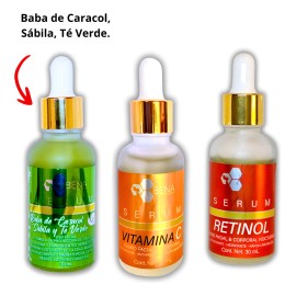 3 Suero Vitamina C Retinol Ácido Hialurónico Café Colágeno +