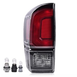 CROSSDESIGN Tail Lights Assembly Red Mask and Orange Mask and White Mask Left & Right Side w/bulbs Compatible with Toyota Tacoma 2001 2002 2003 2004