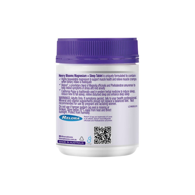 Henry Blooms Magnesium + Sleep 60 Tablets