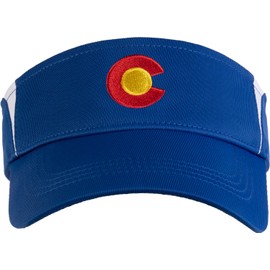 Ann Arbor T-shirt Co. Visera de rendimiento con bandera del estado de Coloradan para golf, color azul real
