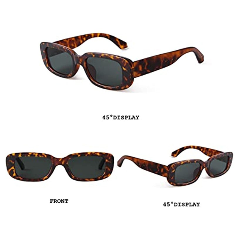 Laurinny Rectangle Sunglasses for Women Men Vintage Square 90s Sunglasses