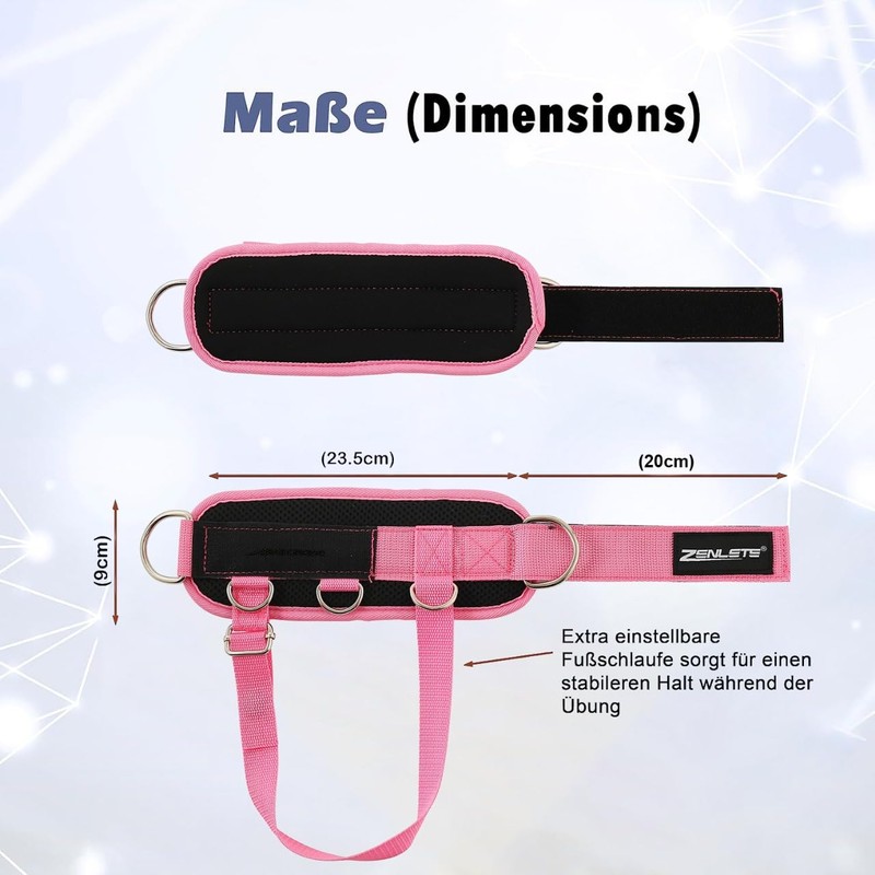 zenlete Pack of 2 Foot Straps Cable Pull 5 D-Rings