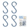 Magx MLO-4P-B S-Shaped Hooks, with Locking Function, Blue, 4 Pieces,