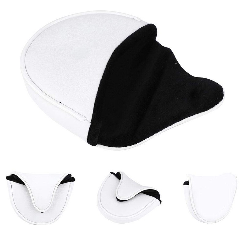 Golf Putter Head Cover Leather Half Mallet Golf Small Headcover
