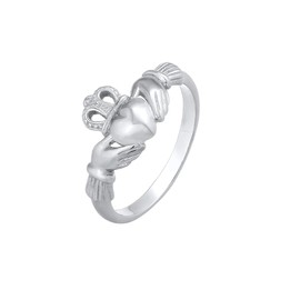 Elli 0608862715 Women's Ring Heart Claddagh 925 Sterling Silver Heart Cut, Silver, Silver