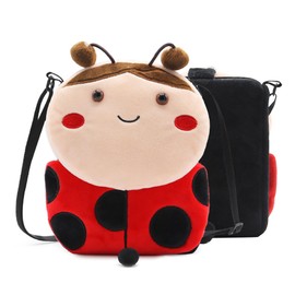 REX-SANTO Animal Toddler Satchel for Kids,Cute Plush Cartoon Mini Backpack for Kids,Little Toddler Bookbag Ages 2-6 Years(Ladybug)
